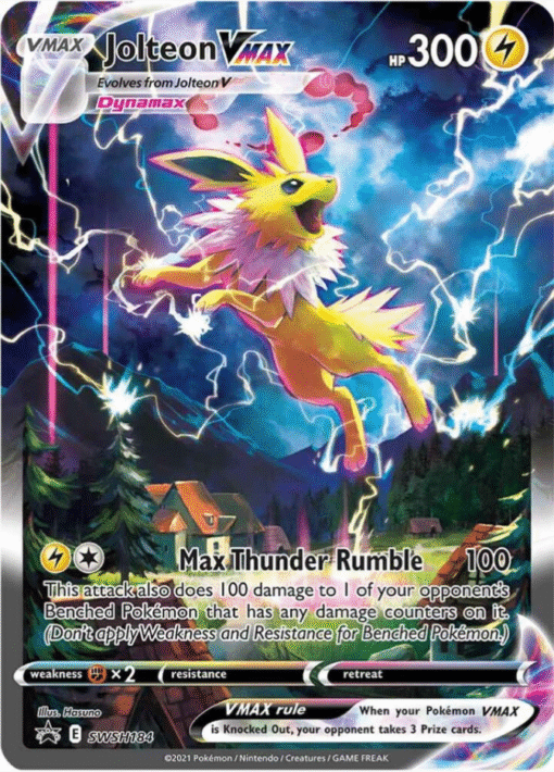 2021 Pokemon Sword & Shield Jolteon VMAX SWSH184 Promo Cards Holo NM
